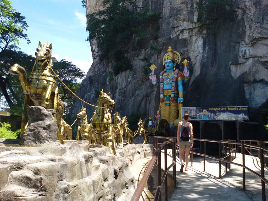 Entrance to the Ramayana Cave at the Batu Caves outside of Kuala Lumpur