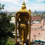 View from the Batu Caves over the Lord Murugan Statue all the way to Kuala Lumpur