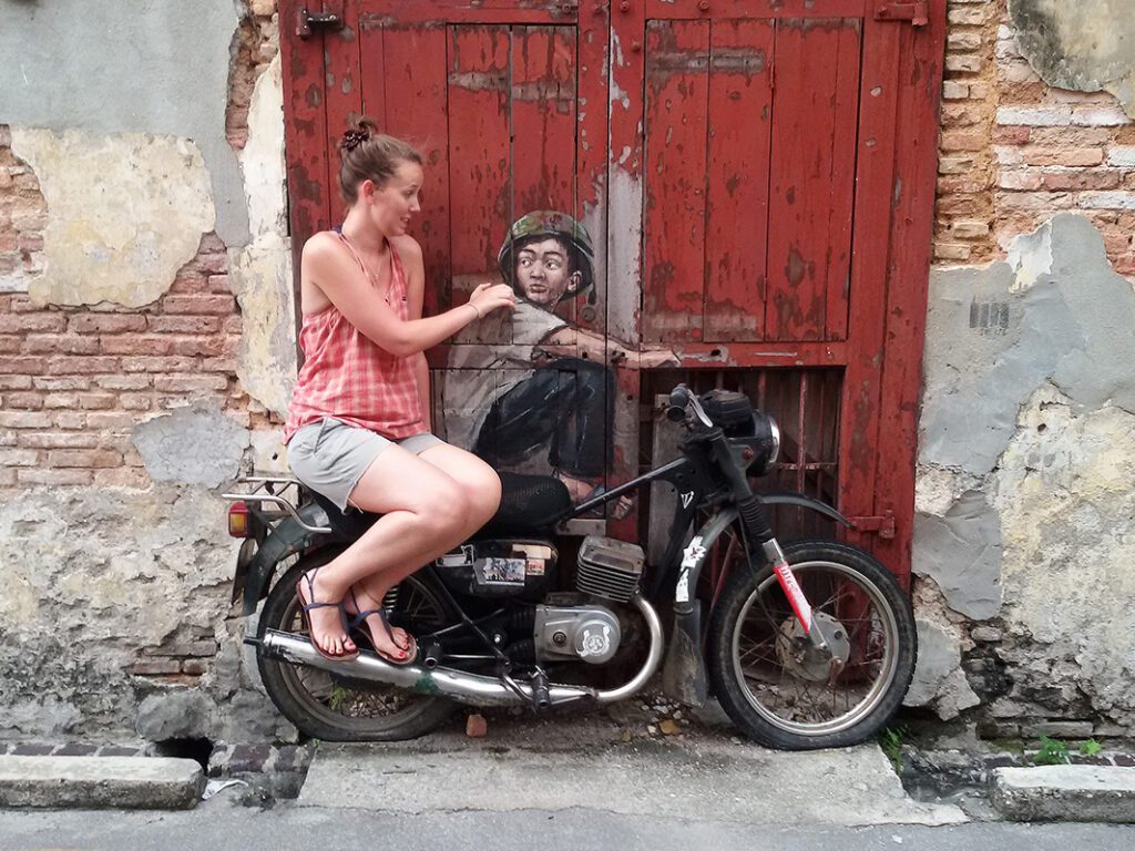 Mural by Ernest Zcharevic in George Town on Pulau Penang