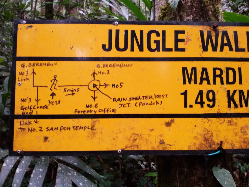 Tourist-made map on a sign in the Cameron Highlands