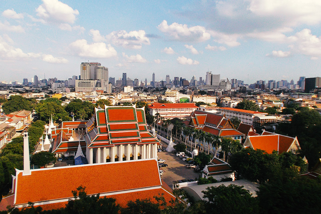 View of Bangkok from Wat Saket.