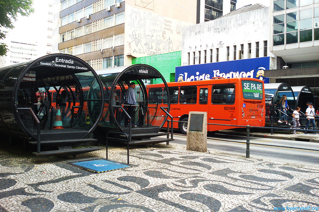 Bus stop in Curitiba