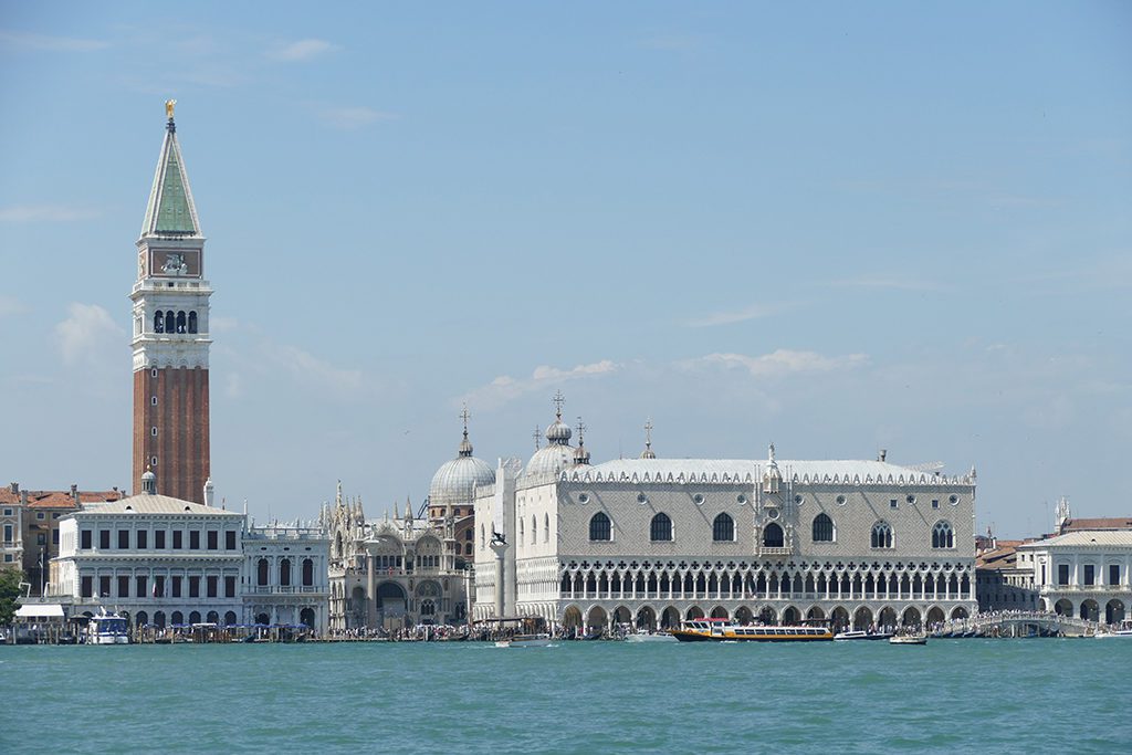 Saint Mark's Square with the tower, the basilica, and the Palazzo Ducale
