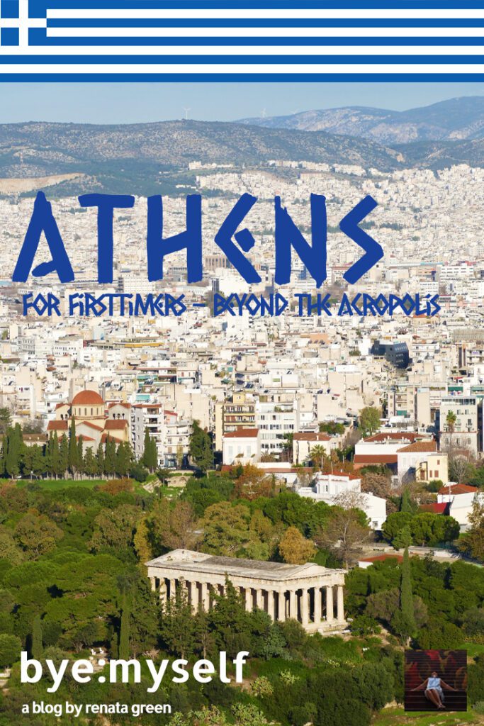 Pinnable PIcture for the Post on Athens for Firsttimers - Beyond the Acropolis. View of the Ancient Agora in Athens