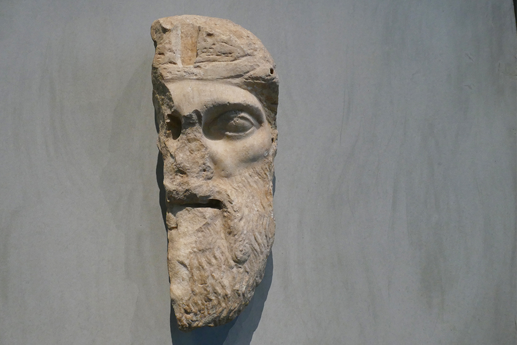 Mask of Dionysos at the Acropolis Museum in Athens