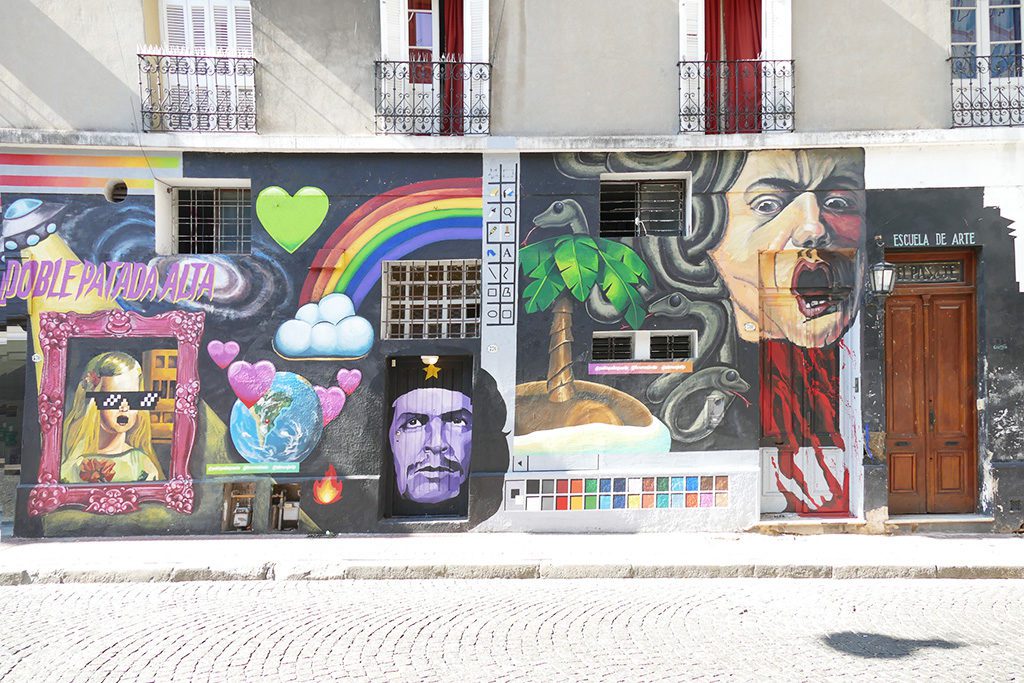 Painted facade in San Telmo, Buenos Aires