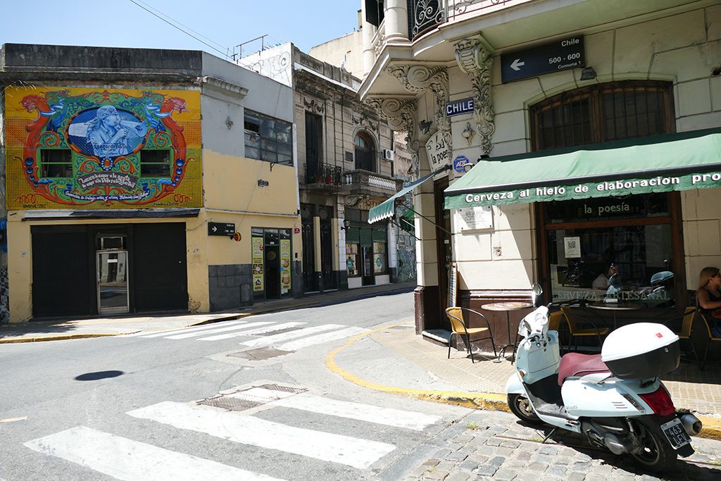 Corner streets in San Telmo, Buenos Aires.