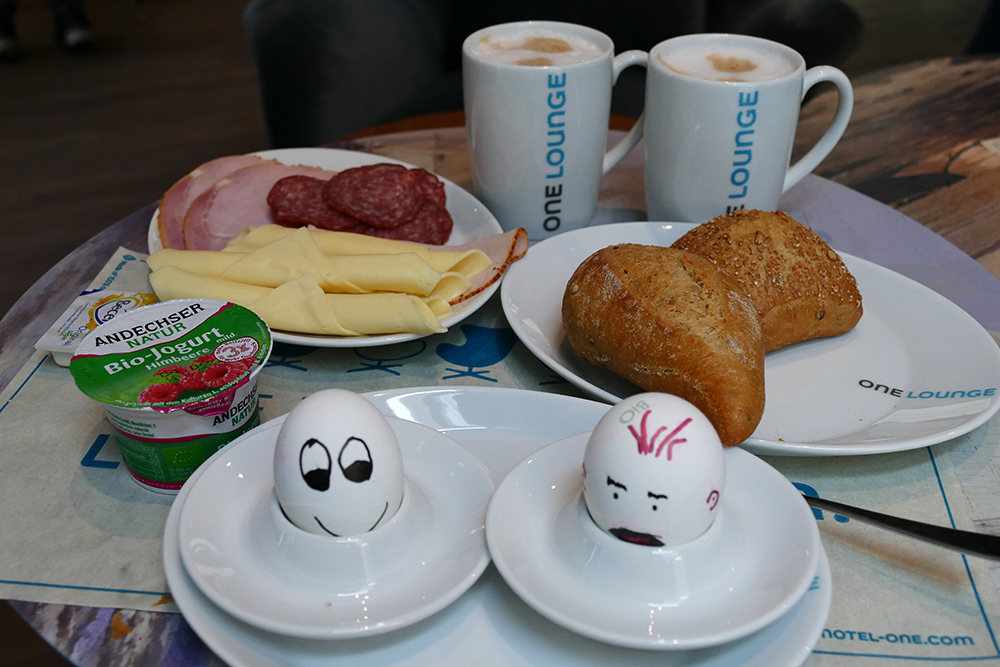 Breakfast at the Motel One in Lübeck, Germany