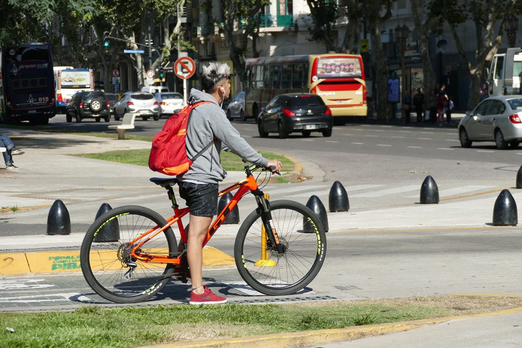 Cyclist in Buenos Aires