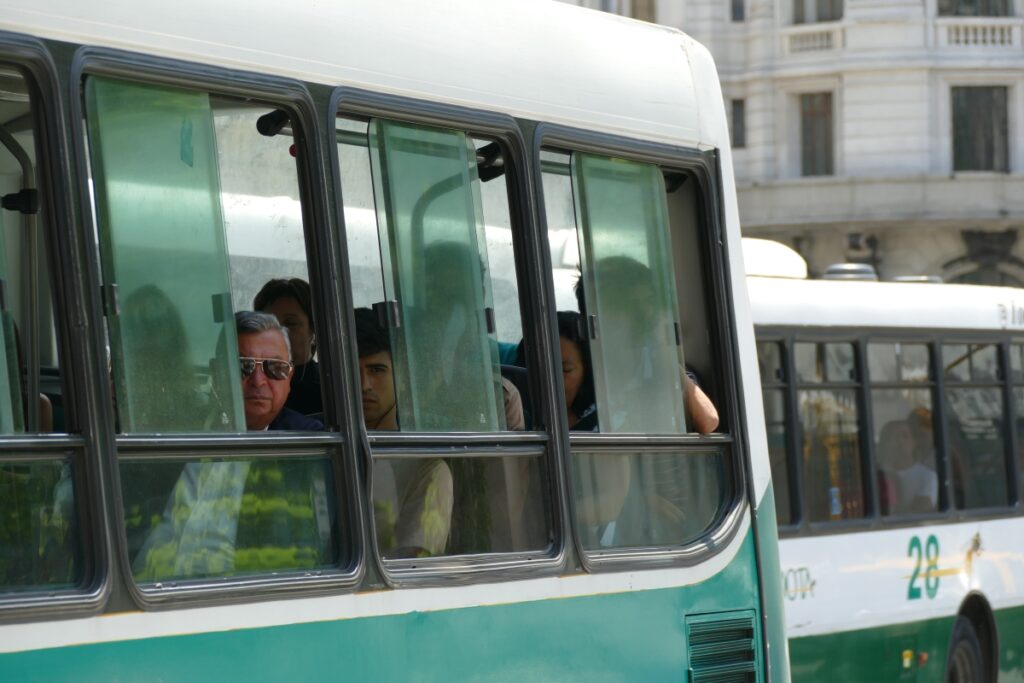 People on a bus in Buenos Aires