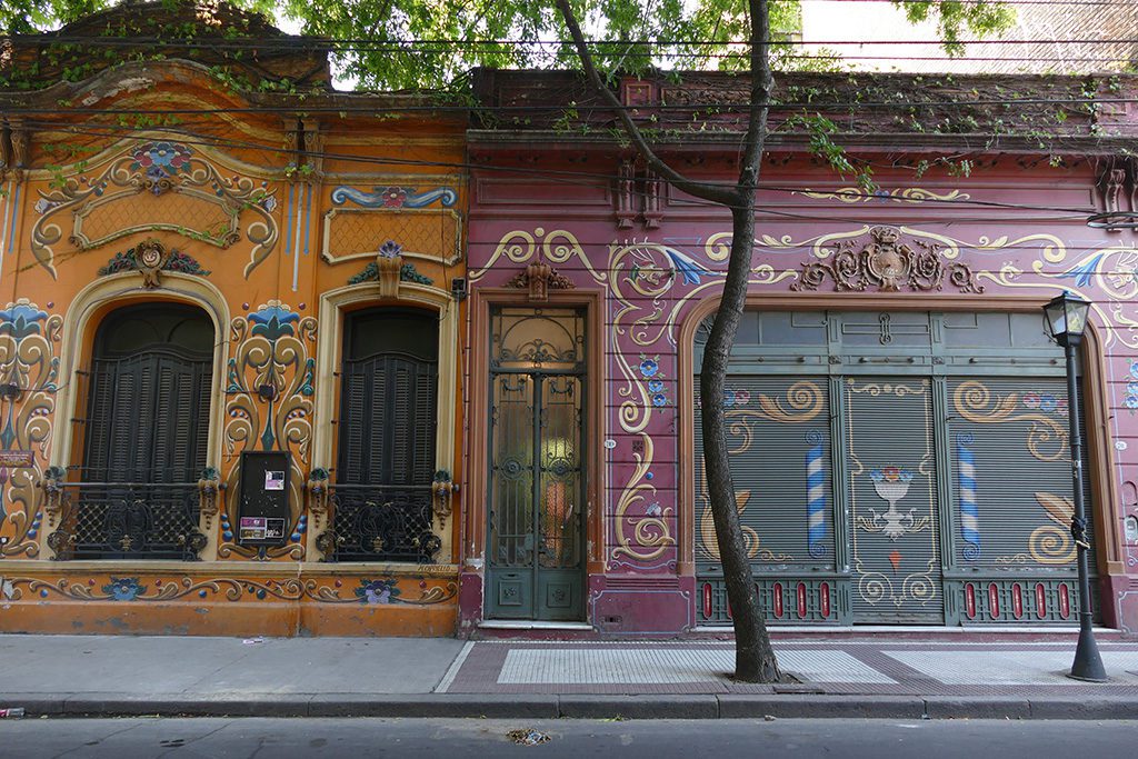 Beautifully painted houses in Carlos Gardel's neighborhood.
