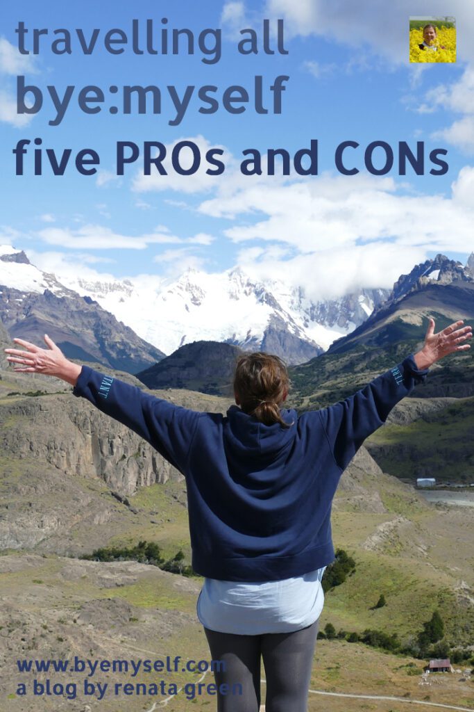 Pinnable picture for the post on solo travel - PROs and CONs