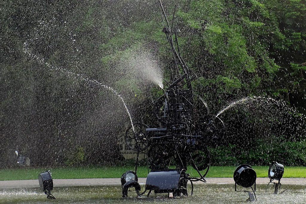 Tinguely Fountain in front of the Tinguely Museum