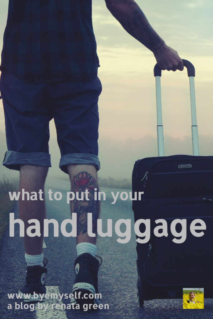 Pinnable Picture for the Post on What to Put in Your Hand Luggage