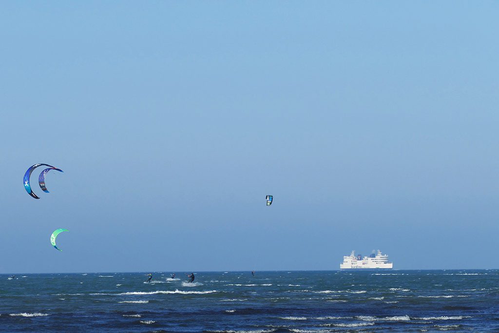 Fehmarn's rough northern strait where you can spot ferries going to Denmark.