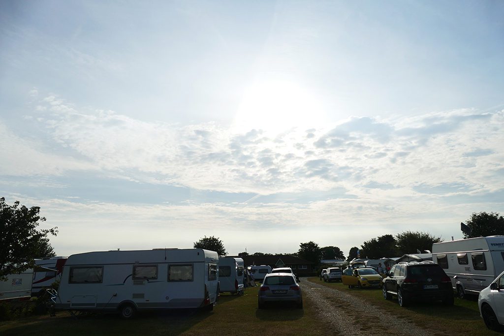 Vans on the Camping Site Klausdorf on the Island of Fehmarn