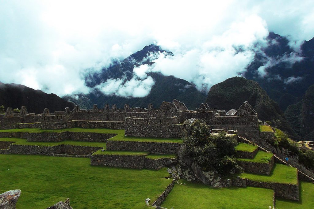 Dense morning clouds over Machu Picchu.