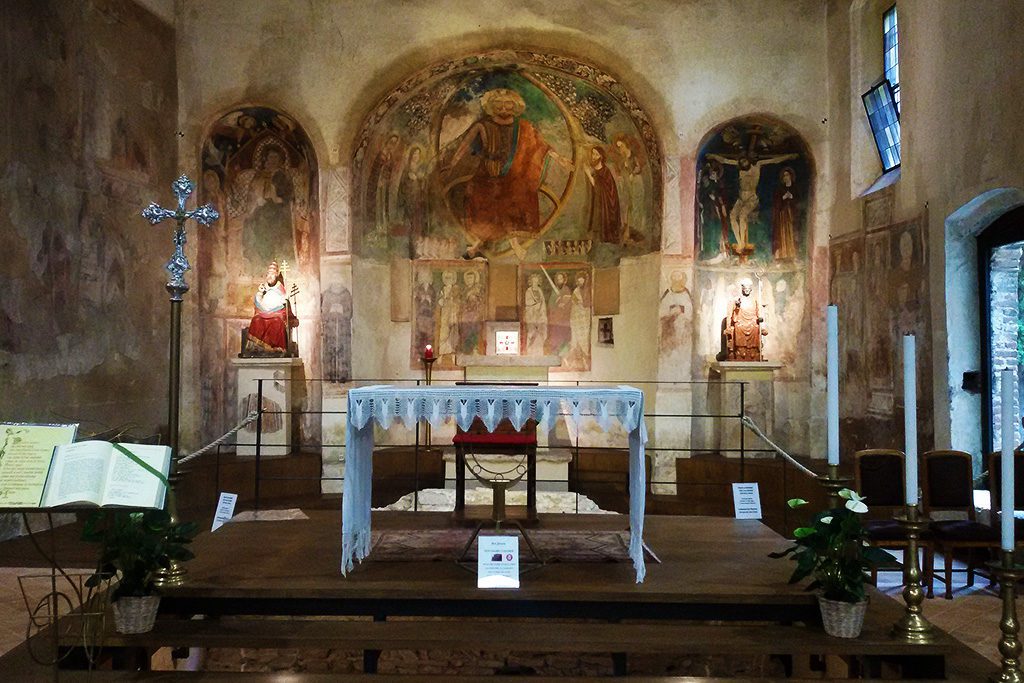 Beautiful frescos inside San Pietro in Mavino.