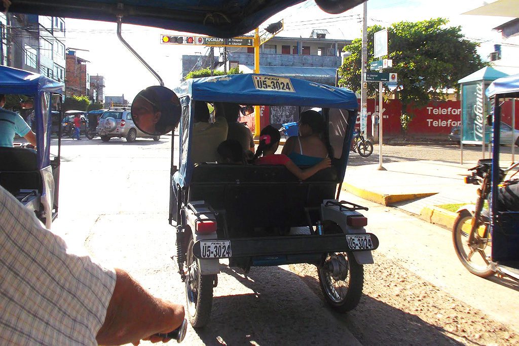 The moto-taxi, one of the most popular vehicles in Pucallpa.