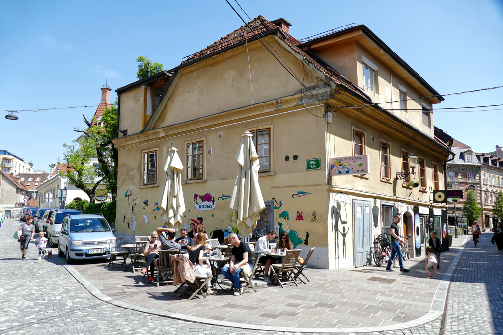 Outdoor café in Ljubljana.