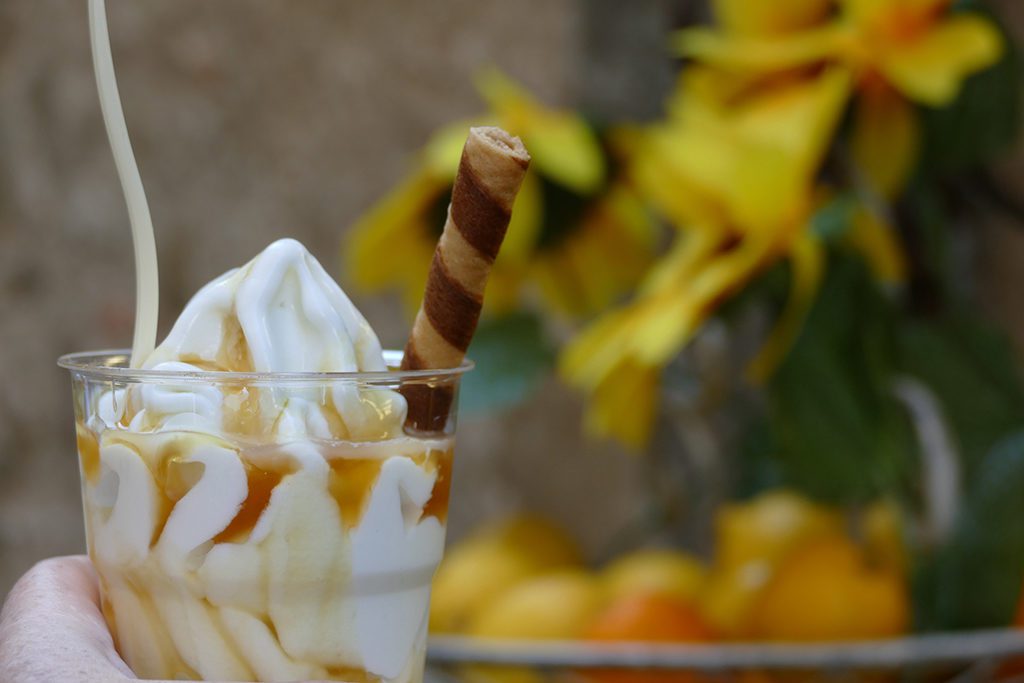 Frozen yoghurt made from local lemons and topped with local honey.