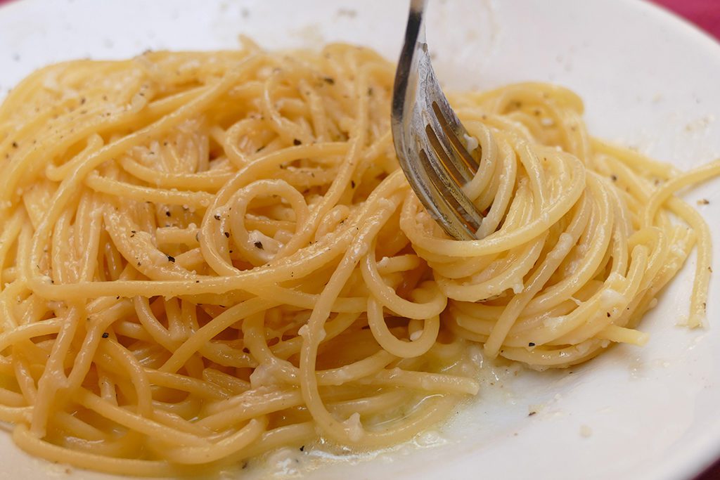 Spaghetti Cacio e Pepe, a classic Roman starter