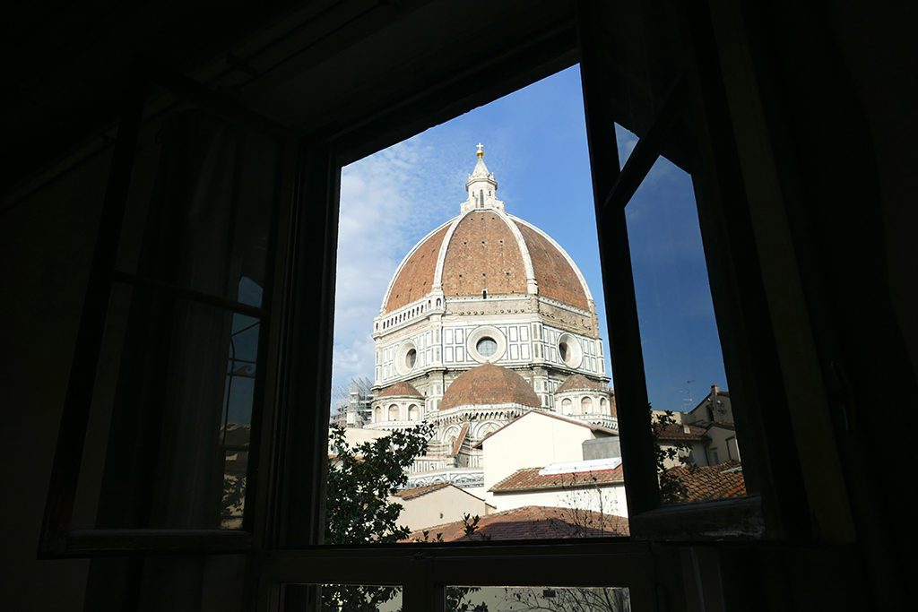 View of the Brunelleschi's Cupola from the classroom in Florence.