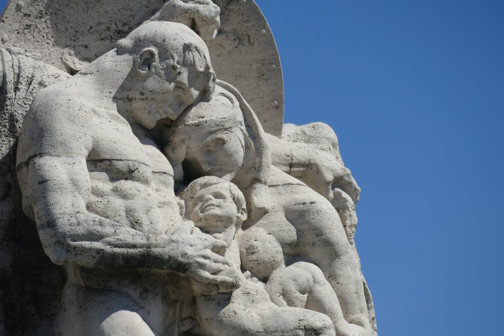   Detail from The Military Bravery by Italo Griselli on the Ponte Vittorio Emanuele II in Rome
