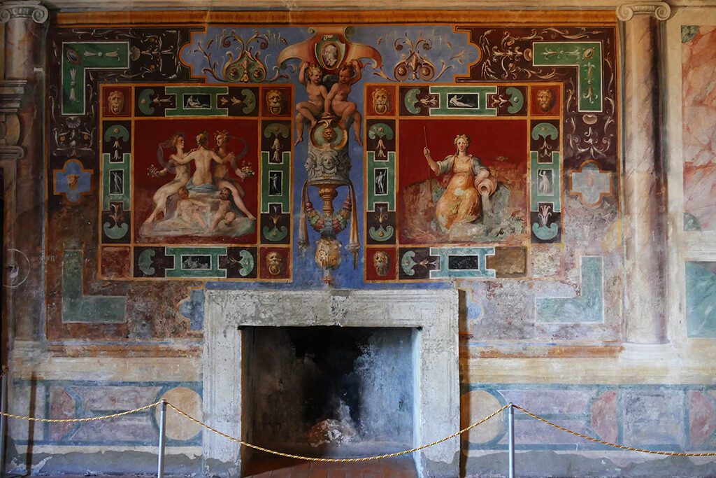  Stanza della Nobiltá, the Room of the Nobility, painted by Federico Zuccari inside the Villa d'Este in Tivoli