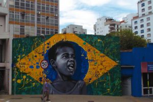 Mural of a boy at SÃO PAULO - Brazil's Art Hub