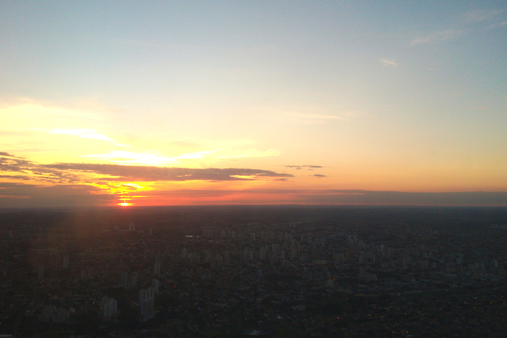 On a flight from Campo Grande to Curitiba in the wee hours.