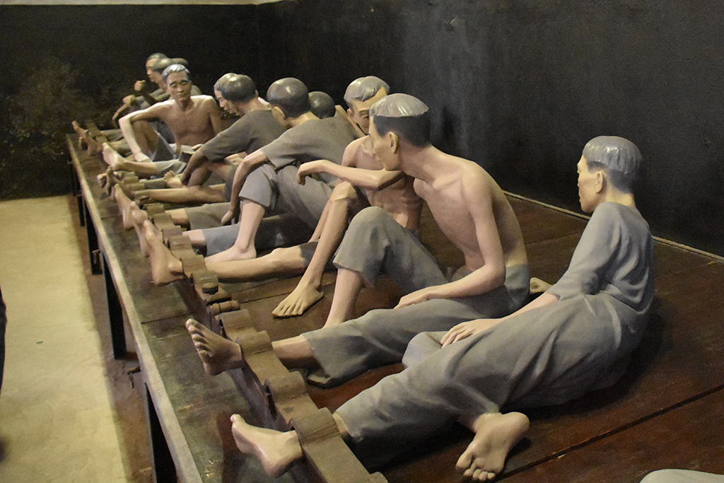 Vietnamese prisoners at the Hoa Lo Prison - aka Hanoi Hilton - during the French occupation.