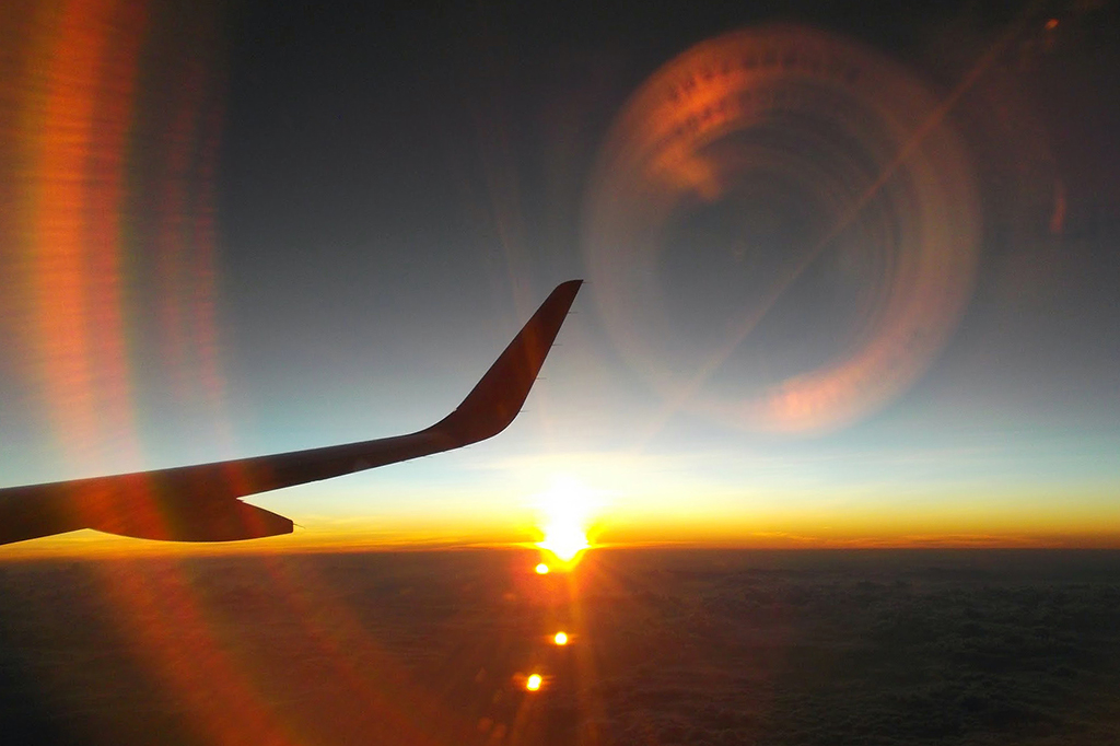 Evening sky from a plane