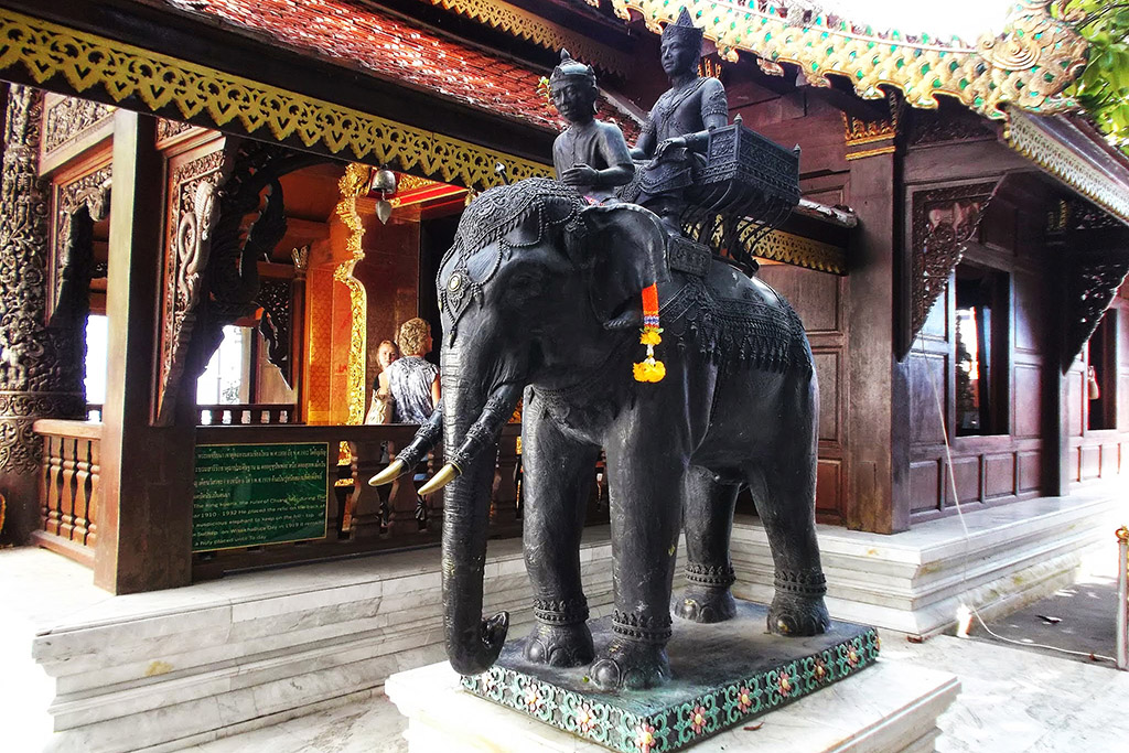 Elephant at Wat Phra That Doi Suthep, one of ten best temples in Chiang Mai
