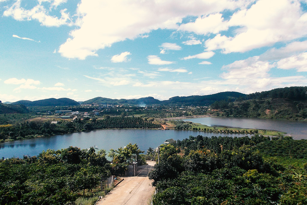 View of the surroundings of the K’Ho coffee farm on the outskirt of Da Lat in Vietnam.