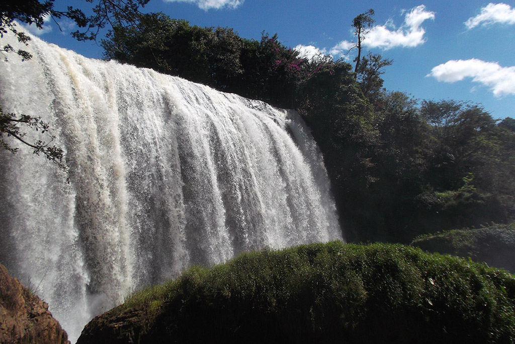 Elephant waterfall on the outskirts of Da Lat in Vietnam.
