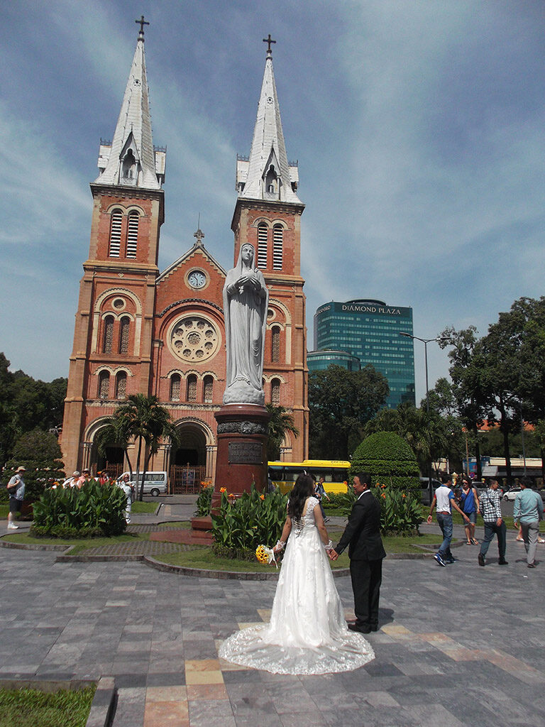 Catholic Notre Dame Cathedral at Ho Chi Minh City in Vietnam- one of the highlights seen in three weeks