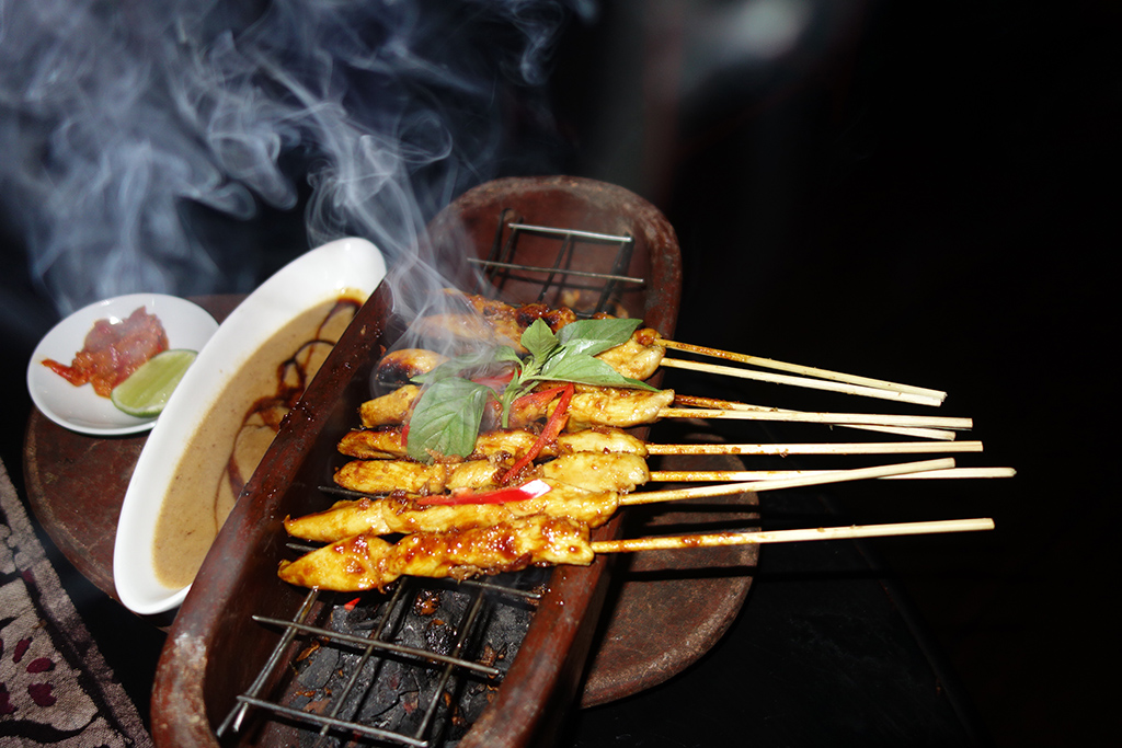 Satay skewers in Bali