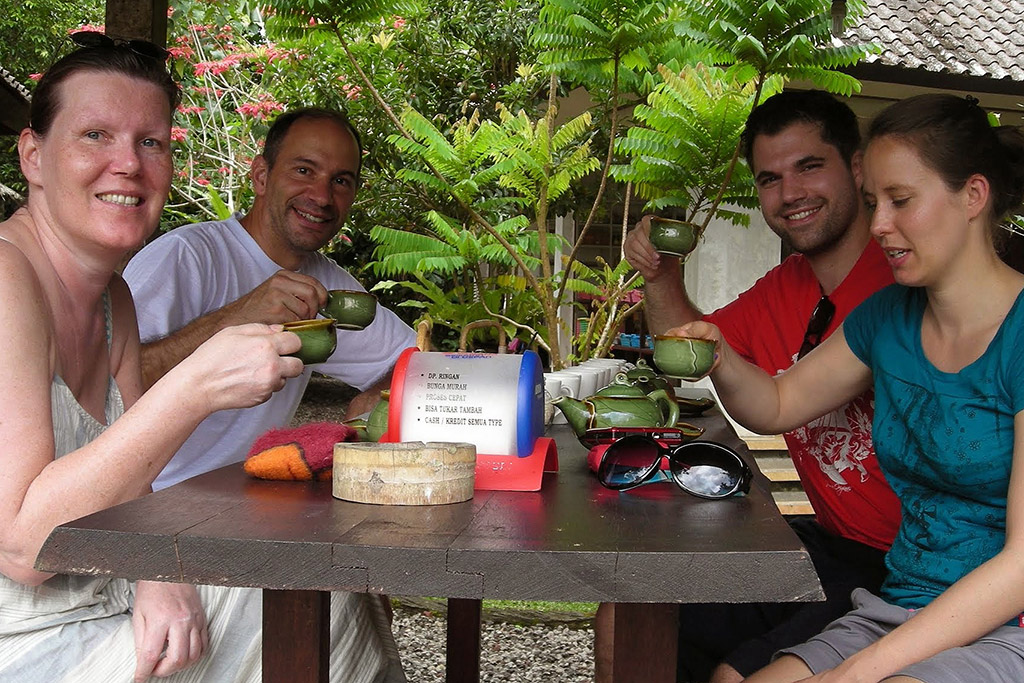 Sampling Luwak Coffee in Bali.