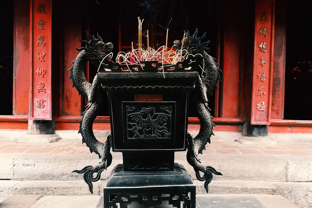 at the Temple of Literature in Hanoi.