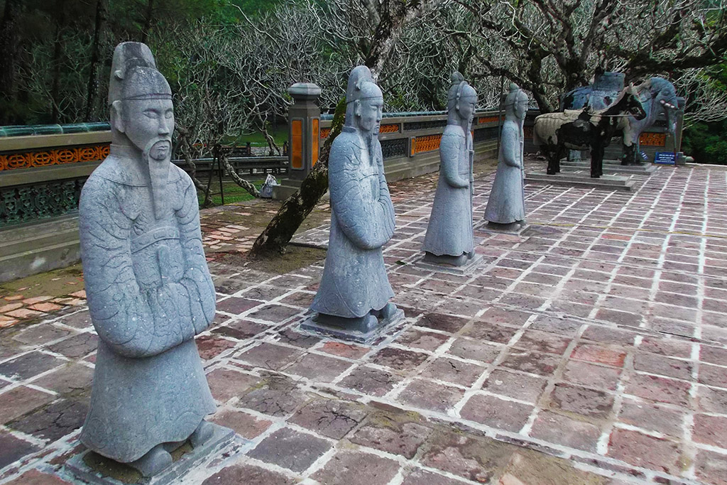 Statues at at Lang Khai Dinh on the outskirts of the Imperial City Hue