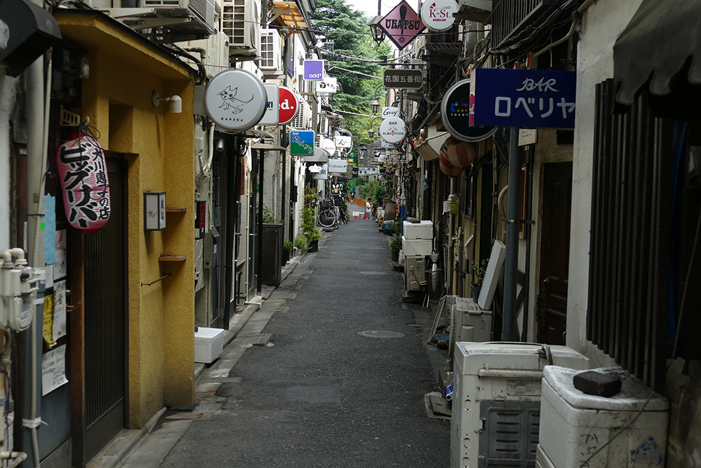 Tiny bars in a tiny alley in Shinjuku, a neighborhood in Tokyo.