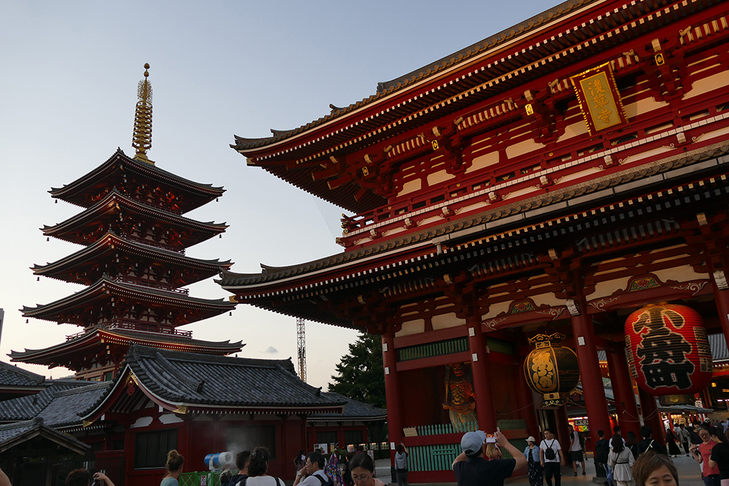 Sensō-ji at Asukusa neighborhood - one of Tokyo 's most visited attractions.