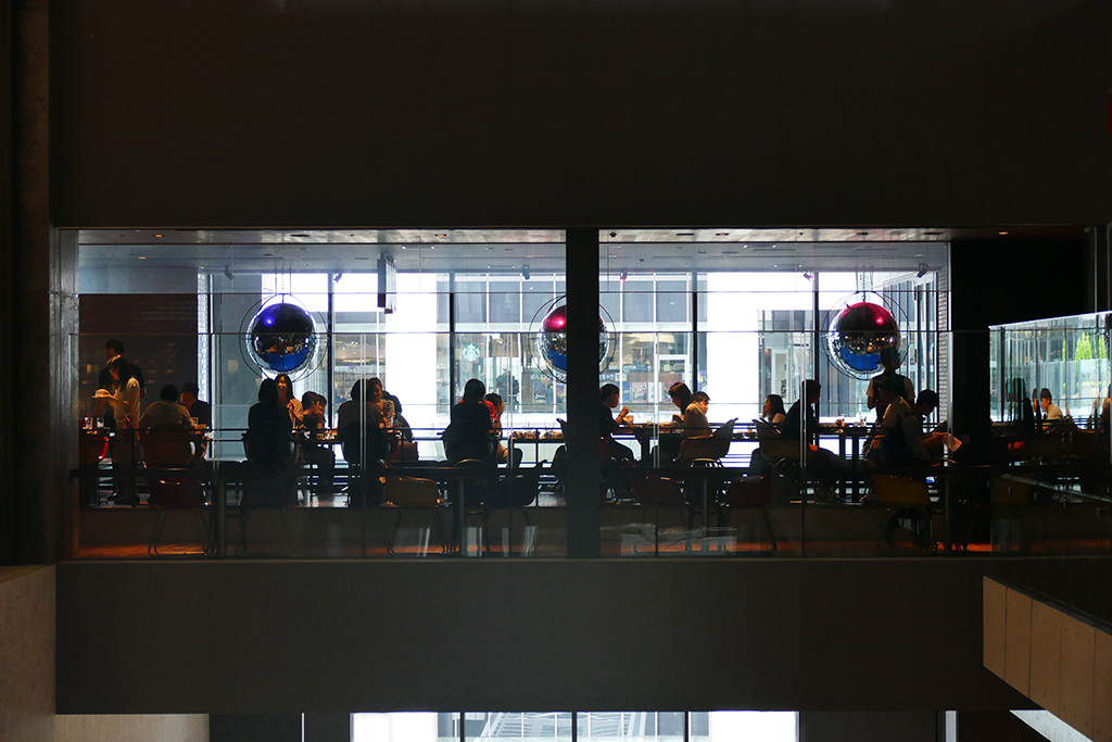 Fine dining at one of the Grand Front Osaka shopping mall's many restaurants.