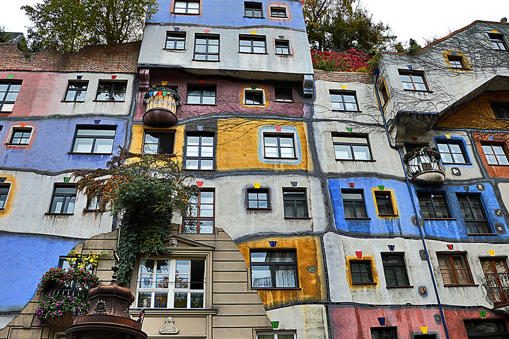 The truly unique Hundertwasserhaus in Vienna. Gaudi Barcelona Guide Modernism