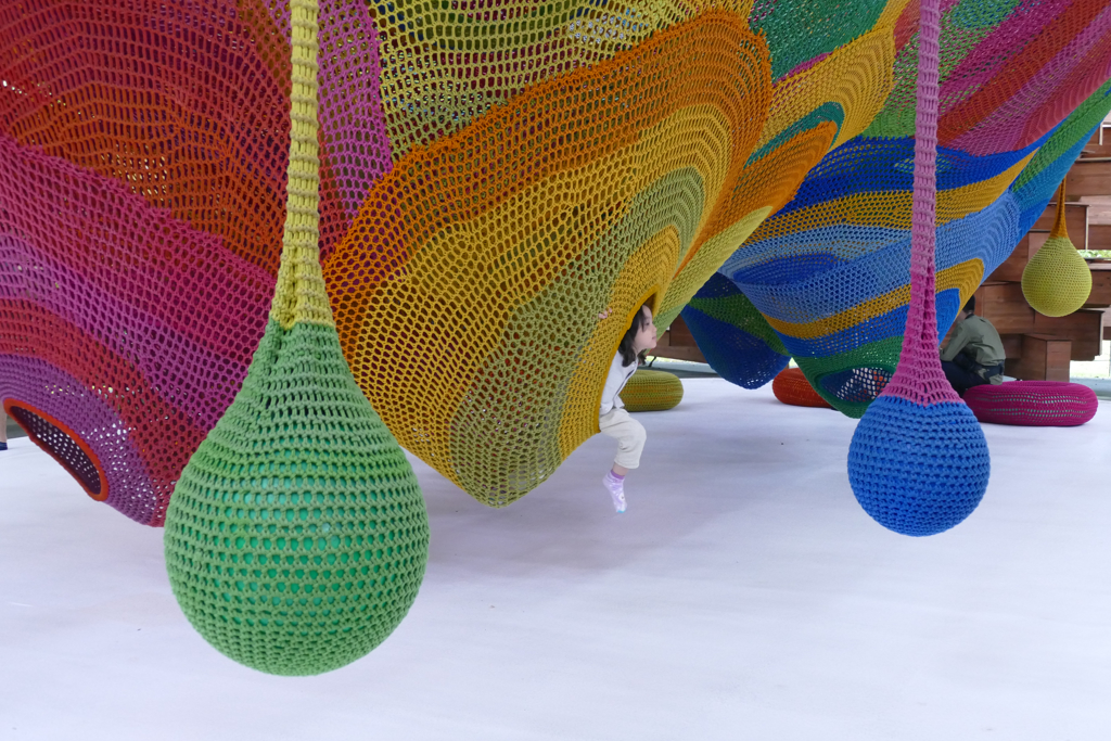 Knitted Playground by Japanese artist Toshiko MacAdam