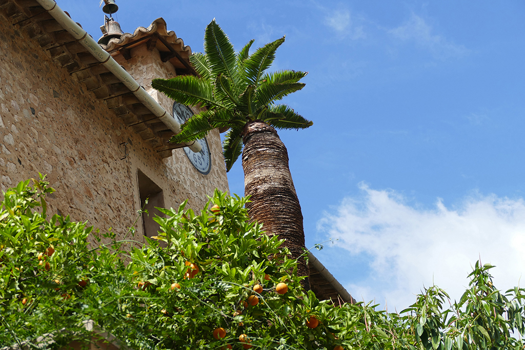 Clock tower of Fornalutx's church.