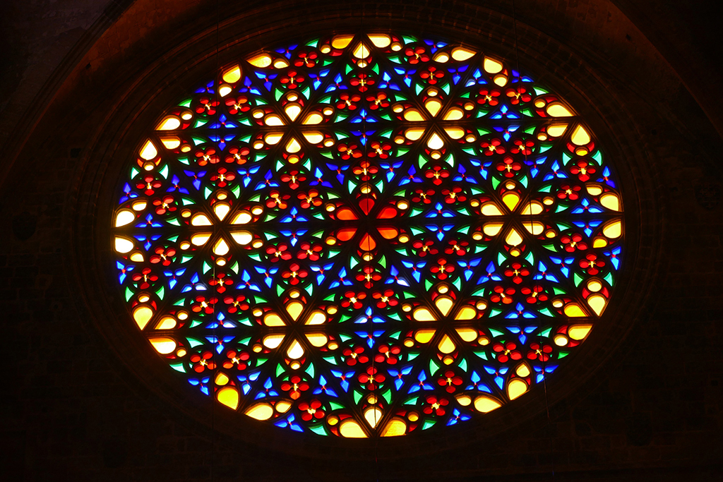 The Gothic rose window of the  Basílica de Santa María en Palma