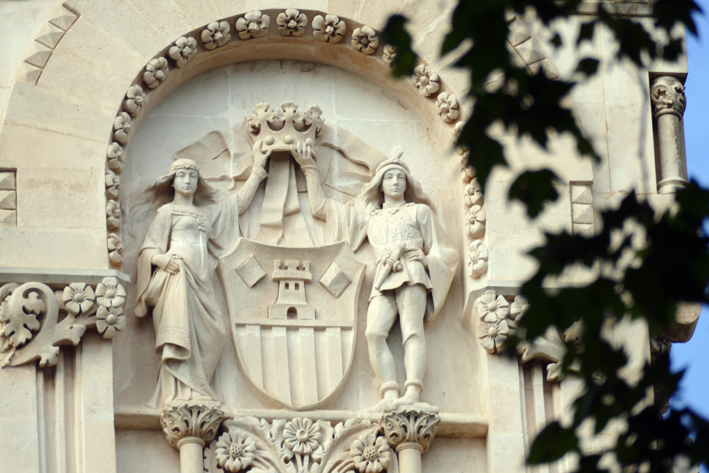 Detail on the facade of the Gran Hotel in Palma de Mallorca