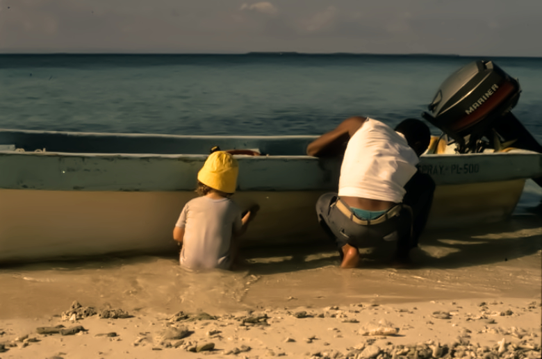 Baby on the beach in Belize